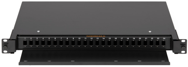 фото Кросс оптический стоечный 19" выдвижной 1U NikoMax NMF-RP24SC-TS-P1-1U-BK в Екатеринбурге