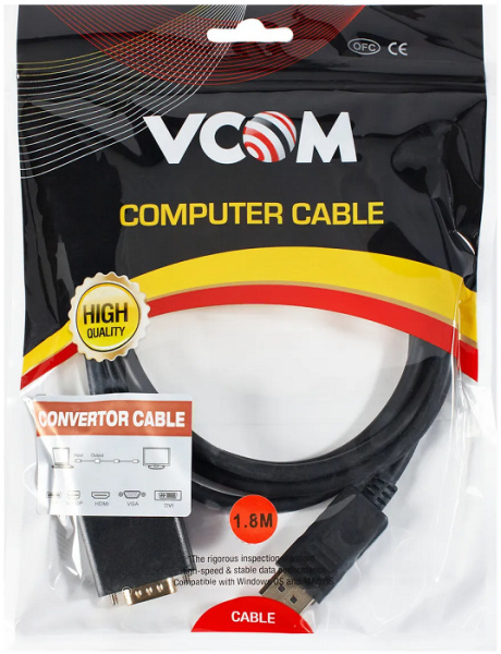 фото Кабель интерфейсный DisplayPort-VGA VCOM CG607-1.8M в Самаре
