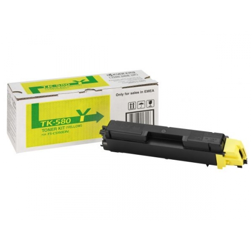 

Тонер-картридж Kyocera TK-580Y 1T02KTANL0 для FS-C5150DN, ECOSYS P6021cdn Yellow 2 800 стр, TK-580Y