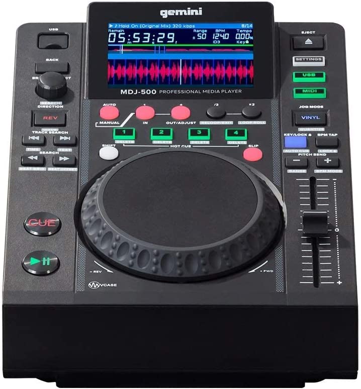 

Проигрыватель Gemini MDJ-500 медиа DJ медиапроигрыватель с возможностью воспроизведения с USB-накопителей; 24 бит/192 кГц; 4,3" цветной дисплей; USB в, MDJ-500