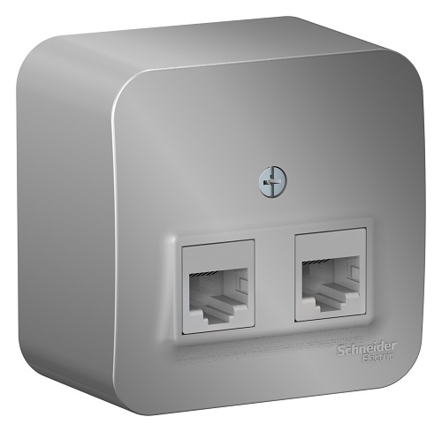 

Розетка Schneider Electric BLNIA045453 2-ая компьютерная RJ45, кат.5E, изолир. пластина Алюминий наруж, BLNIA045453
