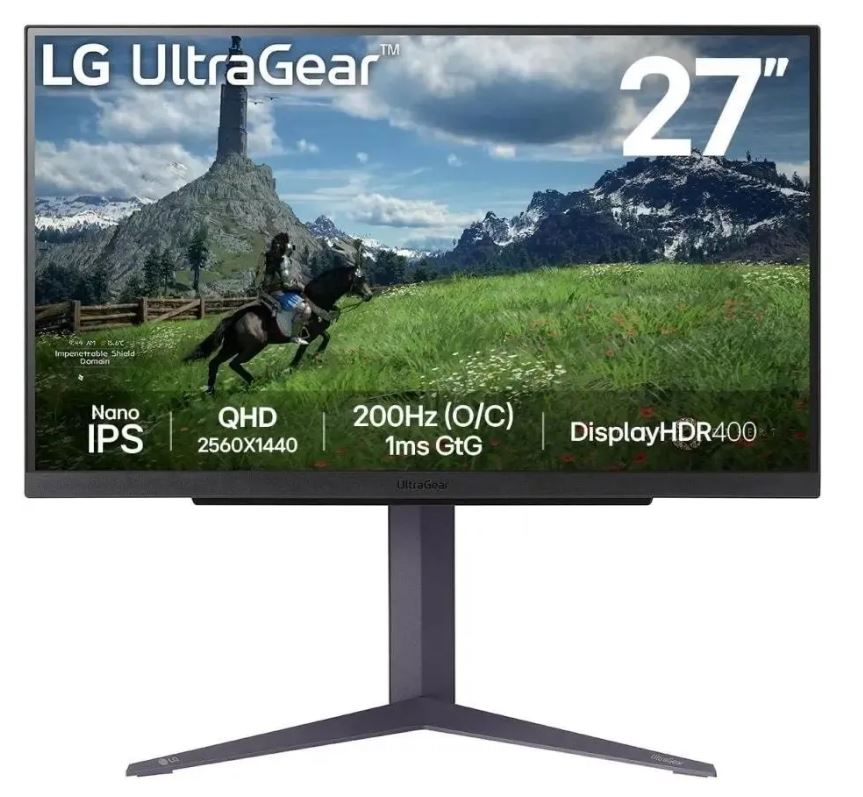 

Монитор 27" LG 27GS85Q-B 2560x1440, 1 мс, 400 кд/м2, 178°/178°, IPS, 200Hz, 1000:1,2хHDMI, 2.0, 27GS85Q-B