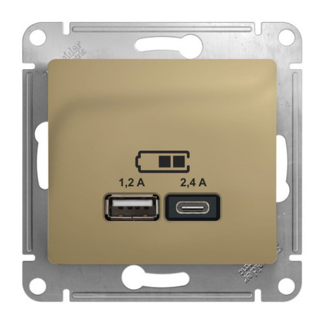 Изображение товара Встраиваемая USB розетка Systeme Electric GSL000439 с двумя разъемами