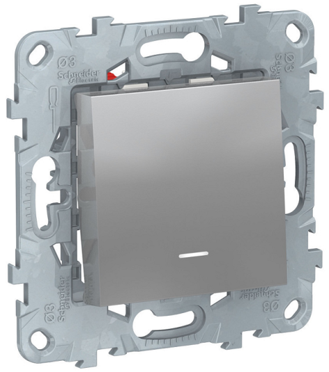 Изображение товара Переключатель Schneider Electric NU520530N 1-клавишный встроенный серый алюминий