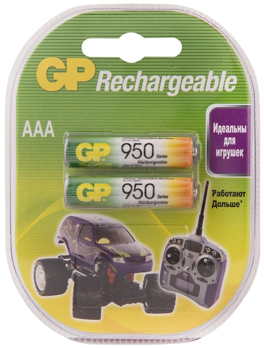

Аккумулятор GP 95AAAHC 1.2V, 950mAh, 2шт, size AAA, 95AAAHC