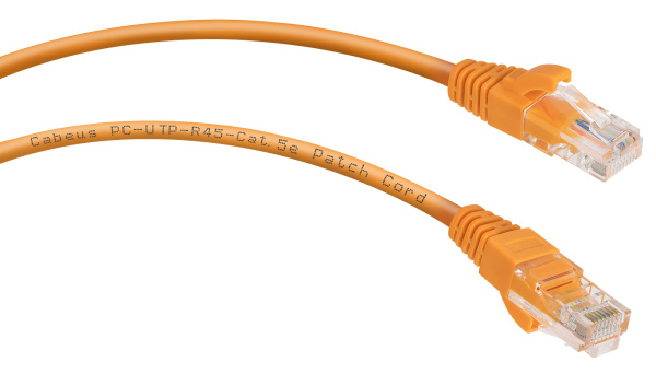 фото Кабель патч-корд U/UTP 5e кат. 3м Cabeus PC-UTP-RJ45-Cat.5e-3m-OR в Уфе