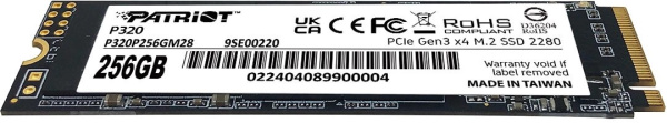 фото Накопитель SSD M.2 2280 Patriot Memory P320 в Уфе 256 ГБ