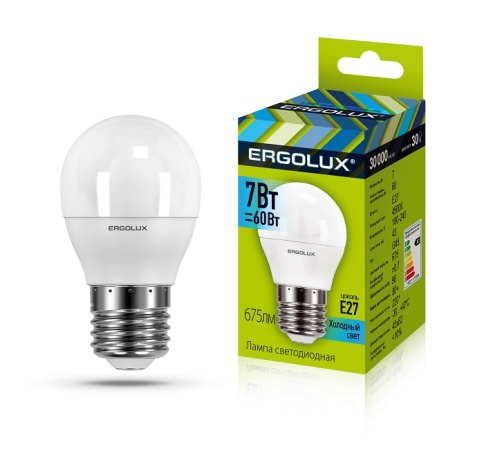 фото Лампа светодиодная ERGOLUX LED-G45-7W-E27-4K в Перми