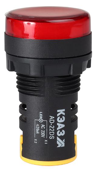 

Лампа КЭАЗ 303939 AD22DS(LED) матрица D22мм красный 24В AC/DC, 303939