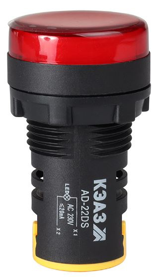Изображение товара AD22 Лампа КЭАЗ красная 24В AC/DC IP40 22 мм