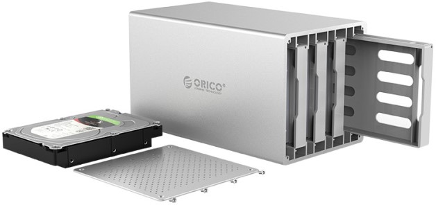 

Внешний корпус Orico WS400RC3 4*3.5" HDD/SSD, RAID, USB Type-C, серебристый, WS400RC3