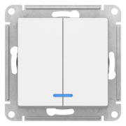 фото Выключатель двухклавишный с подсветкой  Systeme Electric ATN001353