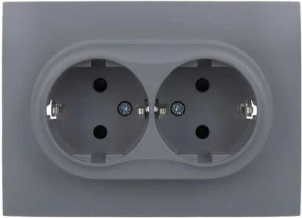 фото Розетка двухместная с заземлением в сборе IEK SK-R24-16-K03-F в Казани