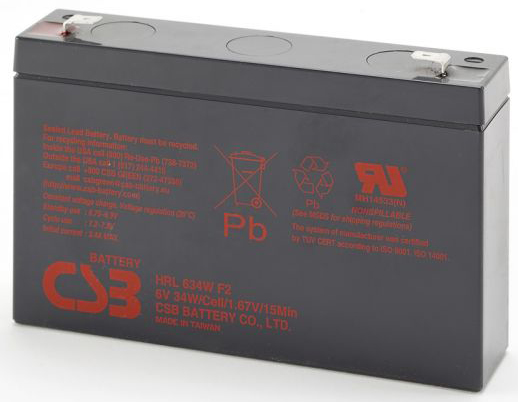 

Батарея CSB HRL 634W 6В, 9Ач, 151х100х34мм, HRL 634W