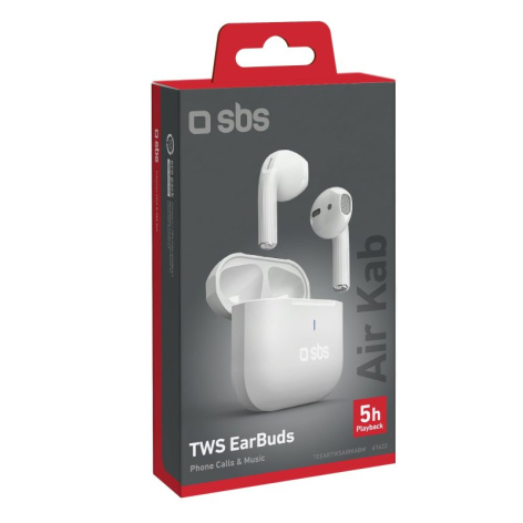 фото Наушники TWS SBS AIR KAB, Bluetooth, Вкладыши, Белый, [TEEARTWSAIRKABW]