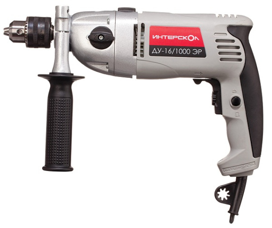 Изображение товара Дрель Интерскол ДУ-16/1000ЭР ударная с двумя скоростями и подсветкой