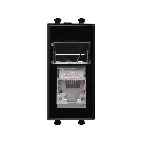 

Розетка компьютерная DKC 4402391 RJ-45 модульная, кат.6 экранированная, "Черный квадрат", 1 модуль, "Avanti", 4402391