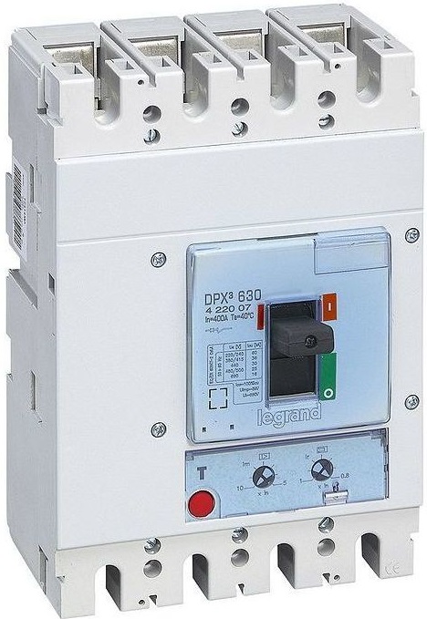 

Автоматический выключатель в литом корпусе Legrand 422007 DPX³ 630 - термомагнитный расцепитель, 36 кА, 400 В~, 4П, 400 А, 422007