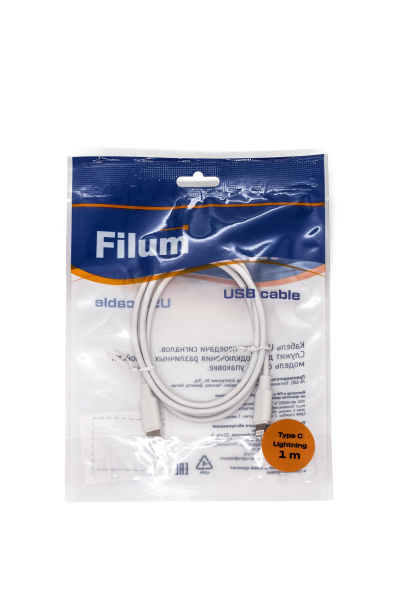 фото Кабель интерфейсный USB 2.0-Type C Filum FL-C-U3-CM-LM-1M-W в Омске