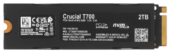 фото SSD накопитель 2048 ГБ Crucial T700, PCIe 5.0 x4, [CT2000T700SSD5] в Санкт-Петербургe