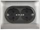 фото Розетка двухместная с заземлением  IEK SK-R21-16-K50-F