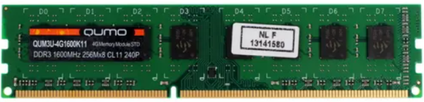 Изображение товара Модуль памяти DDR3 4GB Qumo QUM3U-4G1600C11