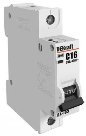 

Автоматический выключатель DEKraft 12063DEK ВА-103 1Р 50А (C) 6кА, 12063DEK