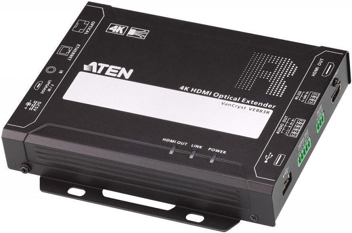 

Удлинитель Aten VE883RK1-AT-G extender receiver, HDMI+AUDIO+USB+RS232+IR+ETHERNET, 300 м., 2xОптич.волокно многомод.850нм, HDMI+5 клемм+USB A+3 клеммы, VE883RK1-AT-G