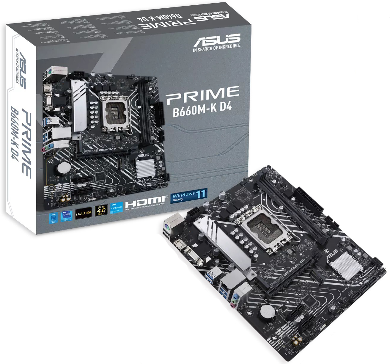 

Материнская плата mATX ASUS PRIME B660M-K D4 (LGA1700, B660, 2*DDR4(5333), 4*SATA 6G RAID, 2*M.2, 3*PCIE, 7.1CH, Glan, 4*USB 3.2, 2*USB 2.0, HDMI/D-Su, PRIME B660M-K D4