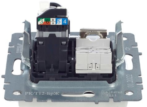 фото Розетка компьютерная+телефонная IEK BR-KT20-O-1-K36 в Казани