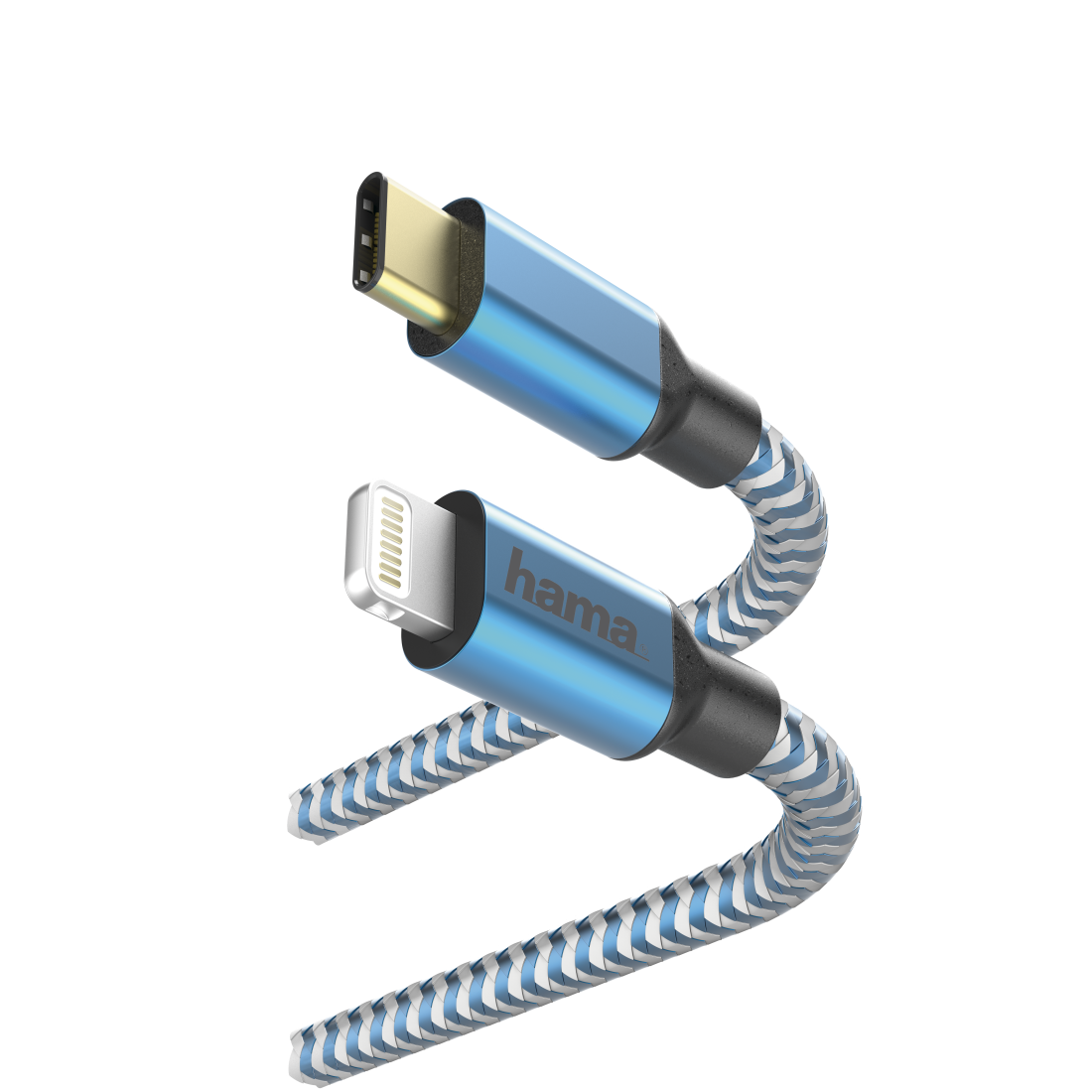 

Кабель интерфейсный HAMA 00183311 Lightning/USB Type-C (m), 1.5м, синий, 00183311