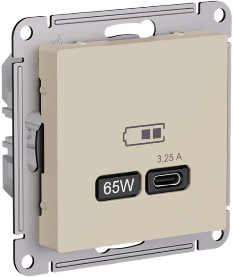 Изображение товара Встраиваемая розетка USB Type-C AtlasDesign 65Вт QC PD