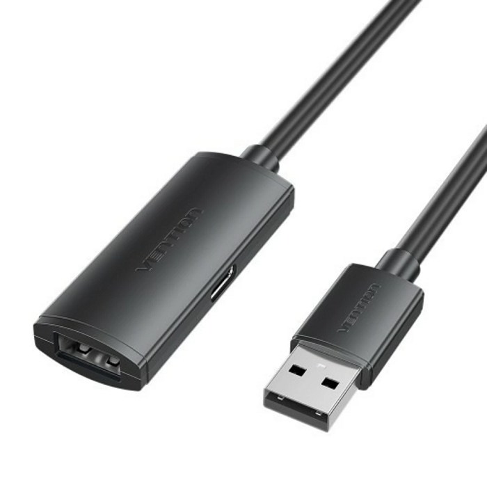 

Кабель-удлинитель Vention CBKBJ активныйUSB 2.0 AM/AF с усилителем - 5м Черный, CBKBJ