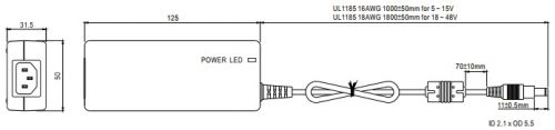 

Адаптер сетевой Mean Well GST40A12-P1J 40Вт, вход 90...264B AC, 47...63 Гц, 127...370B DC, выход 12B/3.34A, изоляция 3000В AC, 125x50x31.5мм, -30...+7, GST40A12-P1J