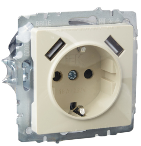 фото Розетка с заземлением  IEK BR-R14-16-U21-D21-K10 в Челябинске