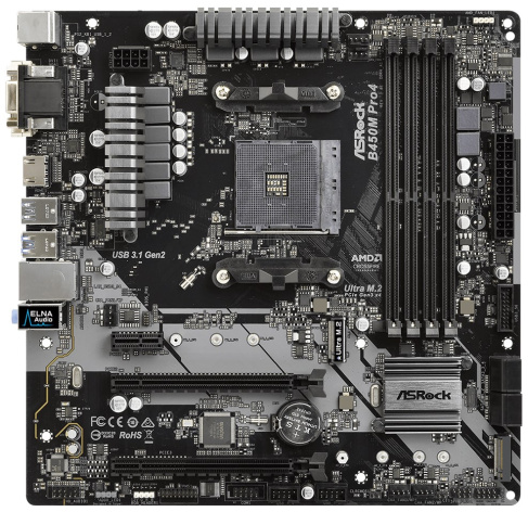 фото Материнская плата mATX ASRock B450M Pro4