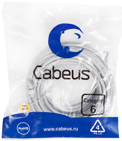 фото Кабель патч-корд F/UTP 6 кат. 15м Cabeus PC-FTP-RJ45-Cat.6-15m-LSZH в Воронеже