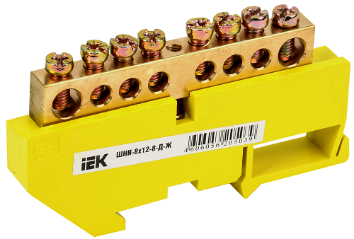 Изображение товара Шина IEK YNN10-812-8D-K05 для электрического соединения 8 отверстий