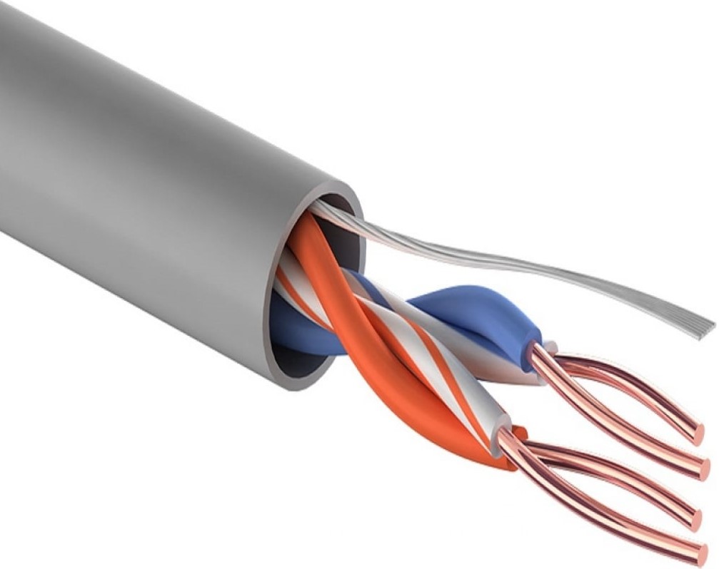 

Кабель витая пара U/UTP 5e кат. 2 пары PROconnect 01-0027 24AWG(0.50 мм), медь, одножильный (solid), внутренний, PVC, серый, уп/305м, 01-0027