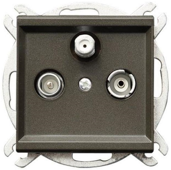 

Розетка Ospel GPA-RSP/m/40 RTV-SAT, проходная, шоколадный металлик, GPA-RSP/m/40