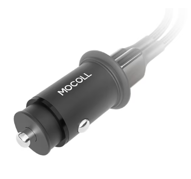 

Зарядное устройство автомобильное MOCOLL Alfa Series C30WB 30W, USB-C, USB-A, цинковый сплав + медь, чёрный, Alfa Series