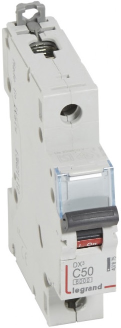 

Автоматический выключатель Legrand 407675 DX³ 6000 - 10 кА - тип характеристики C, 1П, 230/400 В~, 50 А, 1 модуль, 407675
