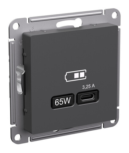 Изображение товара Встраиваемая USB розетка Systeme Electric ATN001427 с USB Type-C для безопасной зарядки