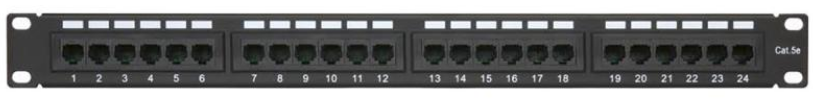 

Коммутационная панель Netlan EC-URP-24-UD2 19", 1U, 24 порта, Кат.5e (Класс D), 100МГц, RJ45/8P8C, 110/KRONE, T568A/B, неэкранированная, черная, EC-URP-24-UD2
