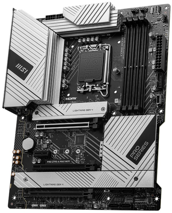

Материнская плата ATX MSI PRO Z790-A MAX WIFI (LGA1700, Z790, 4*DDR5 (7800), 6*SATA 6G RAID, 4*M.2, 4*PCIE, 2.5Glan, WiFi, BT, HDMI, DP, USB Type-C, 5, PRO Z790-A MAX WIFI