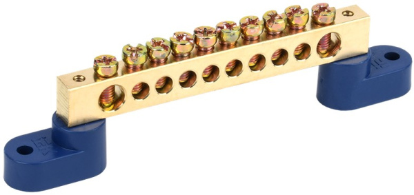 Изображение товара Шина N ноль IEK ШНИ-8х12-10-У2-С для электросоединений, изолятор, 10 точек