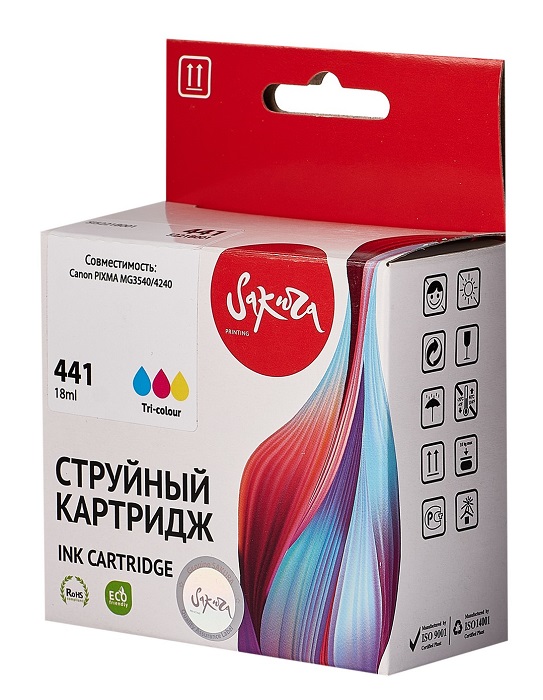 

Картридж струйный Sakura 5221B001 (441 Color) для Canon PIXMA MG3540/4240, водорастворимый тип чернил, триколор, 400 к., 5221B001 (441 Color)