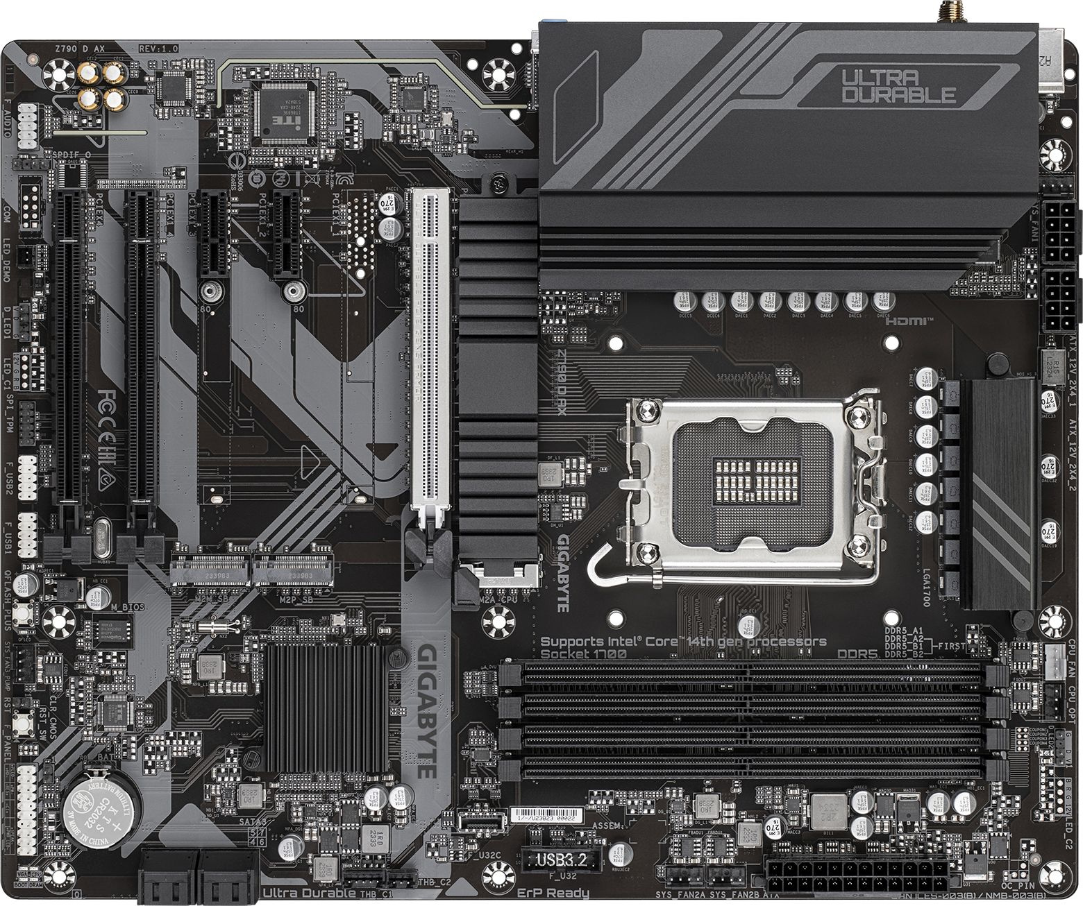 

Материнская плата ATX GIGABYTE Z790 D AX (LGA1700, Intel Z790, 4*DDR5 (7600), 4*SATA 6G RAID, 3*M2, 3*PCIe, 2.5Glan, WiFi, BT, HDMI, DP, 5*USB 3.2, US, Z790 D AX