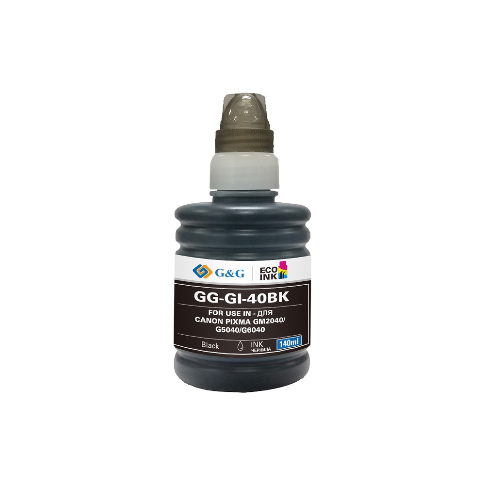 

Чернила G&G GG-GI-40BK черные для Canon Pixma 5040/6040 140 ml, GG-GI-40BK