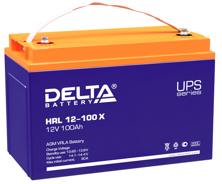 

Батарея Delta HRL 12-100 Х аккумуляторная, 12В, 100Ач, 330/171/220, HRL 12-100 Х